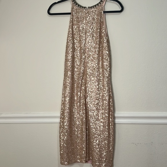 Badgley Mischka Beautiful sparkling dress size 12 pink rose coloring. - Picture 6 of 6